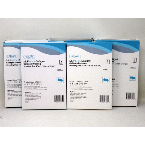 5 New Packs of 5 MedVance Collagen Dressings