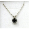 Image 2 : Sterling Silver 1.5 Carat Black Diamond Solitaire Pendant with Chain 