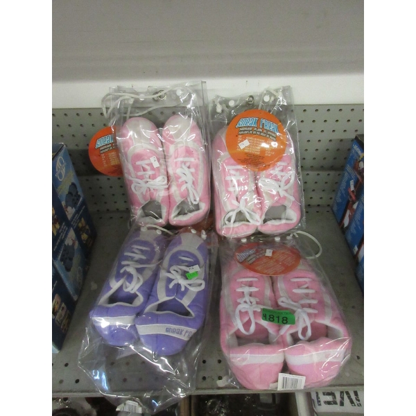 4 New Sneak Freak Premium Plush Slippers - XS