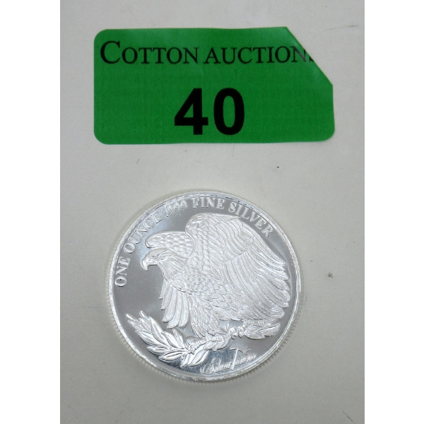 1 Oz .999 Silver Eagle SilverTowne Round 