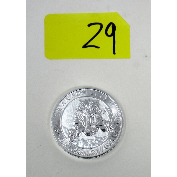 2 Oz .9999 Silver 2023 Sabretooth Tiger Coin 