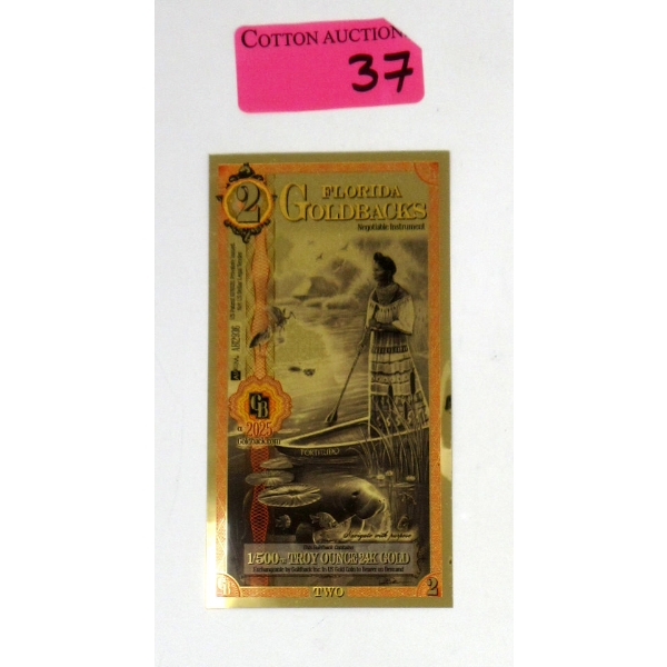 1/500 Oz .9999 Fine Gold Florida Goldback 