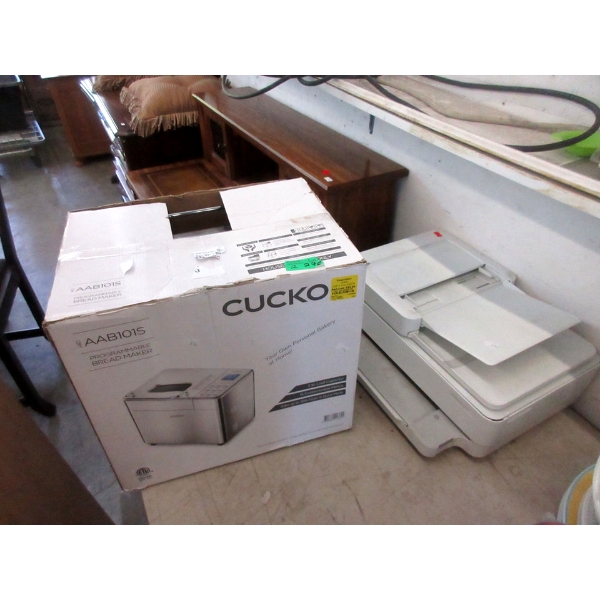 Cuckoo Bread Maker & HP Envy Pro 6452 Printer