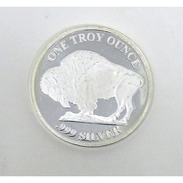 1 Oz .9999 Silver Indigenous/Buffalo Art Round 