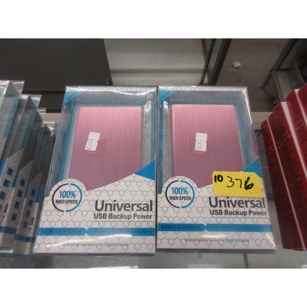 10 New Universal USB Backup Power Banks - Pink