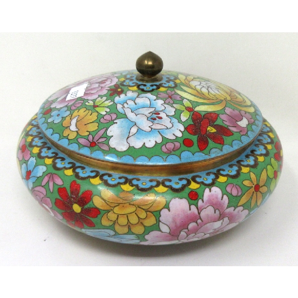 Vintage Cloisonné Lidded Container