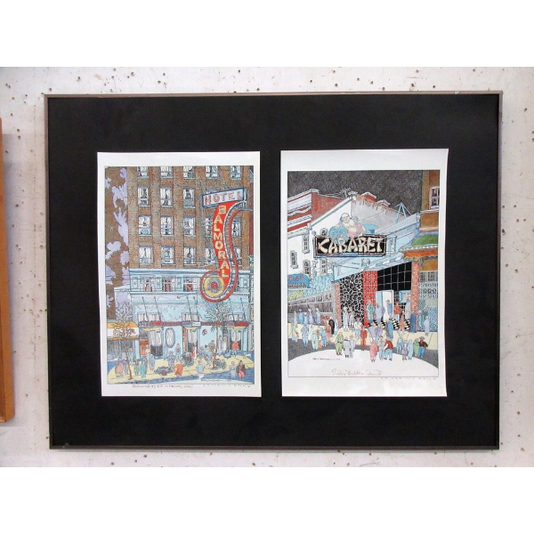 2 Caricature Prints of Vintage Vancouver Landmarks