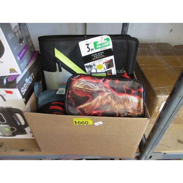 New - 3" Binder & 6 Assorted Pencil Pouches 