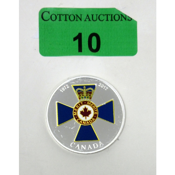 1 Oz .999 Silver 1972-2017 Canadian Honours 45th Anniversary Order Military Merit Coin
