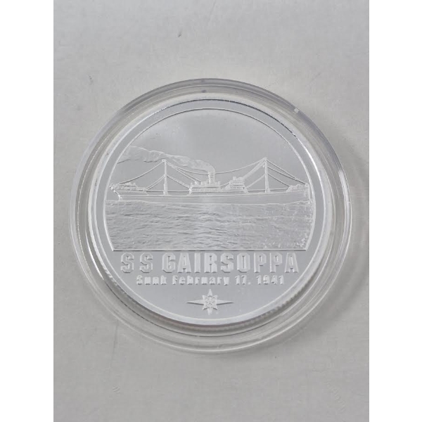 1 Oz .999 Silver Certified SS Gairsoppa Round 