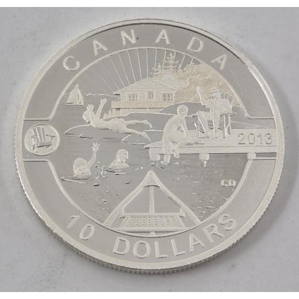 1/2 Oz .9999 Silver 2013 Canada Summertime Coin 