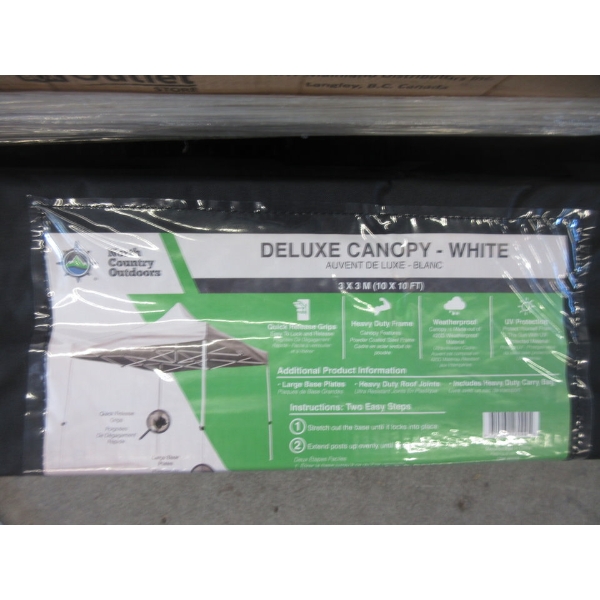 New Deluxe White 10' x 10' Canopy - White Frame