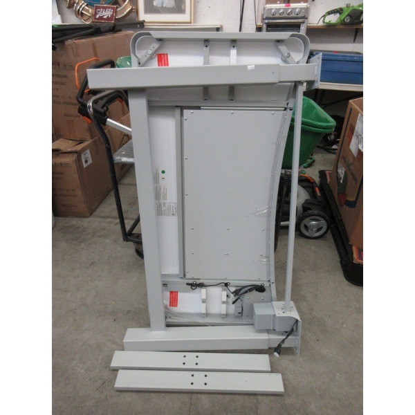 White Glass Top Electric Height Adjustable Desk