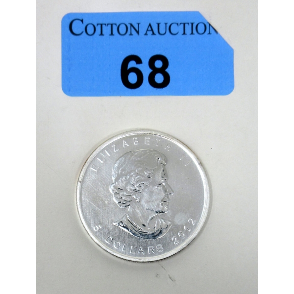 1 Oz .9999 Silver 2012 Canada Maple Leaf Coin 