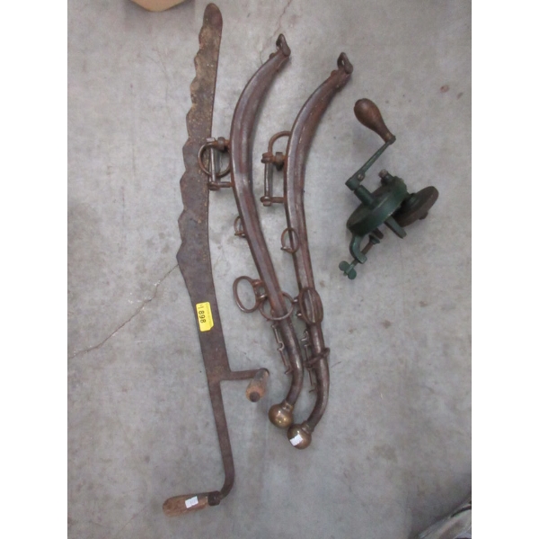 Pair of Vintage Horse Hanes, Scythe & Bench Grinder