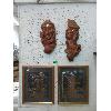 Image 1 : 2 Asian Copper Pictures & 2 Carved Wall Art