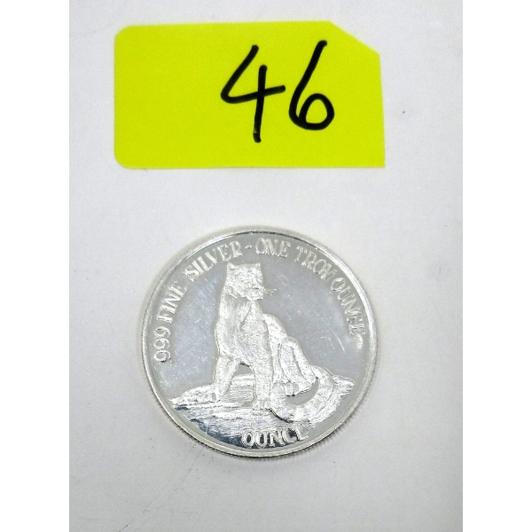 1 Oz .999 Silver Cougar/Eagle Round 