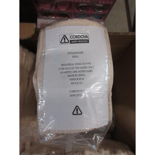 6 Packs of 12 New Pairs of Cordova Work Gloves
