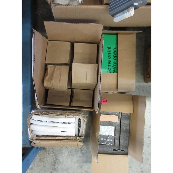 4 Boxes of Lights, Electronics & Signs