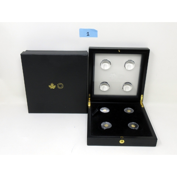  4 Coins x .5 Gram .9999 Fine Gold Coin Set 