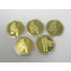 Image 2 : 5 x Gold Clad NUDE Girl Art Rounds 