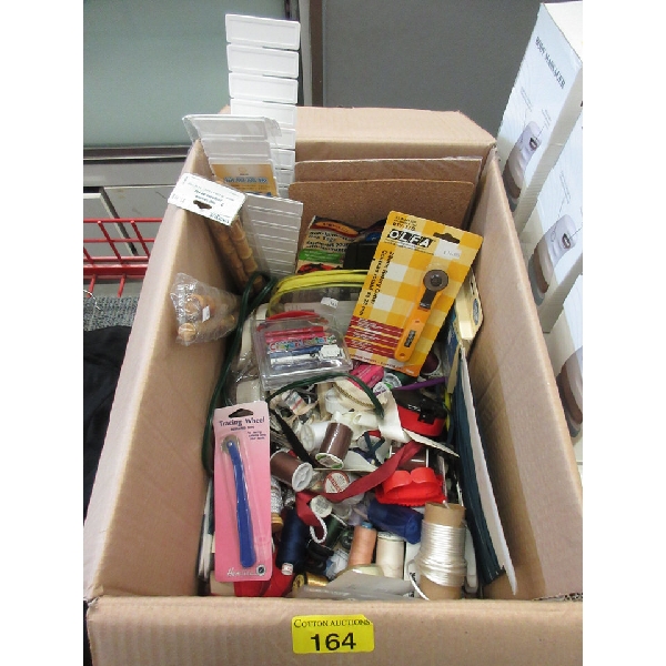 Box of Assorted Sewing & Craft Supplies