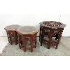 Image 1 : 3 Wood Nomad Tables - 2 With Glass Tops