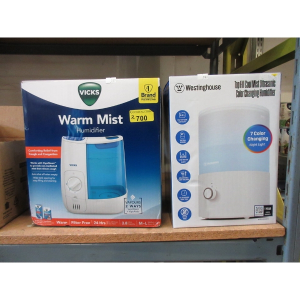 1 Vicks & 1 Westinghouse Humidifier 