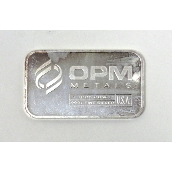 1 Oz .999+ Silver OPM Bar 