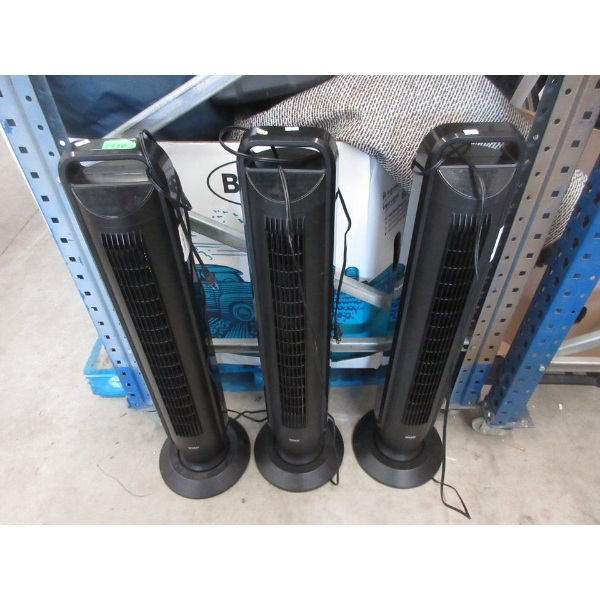 3 Seville Tower Fans with 2 Remotes - No Boxes