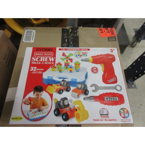 New Magic Block 325 Pcs. Screw Truck & Block Set