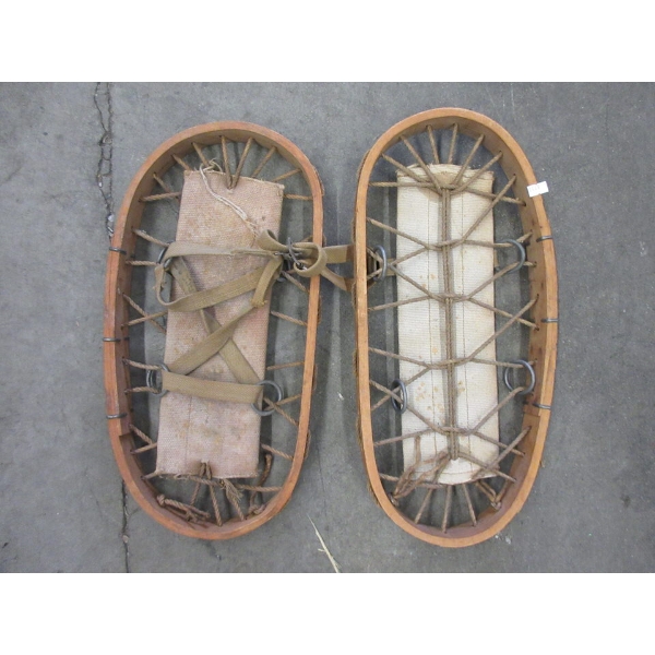 Rare - WWII Military Snow Shoes - Wood & Canvas