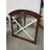 Image 1 : Large Wood Framed Arch Top Mirror - 45" x 43"