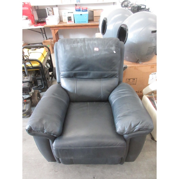 Charcoal Faux Leather Power Recliner