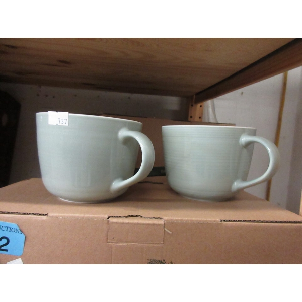 5 New Sets of 2 Dowan Ceramic 17 Oz Latte Mugs