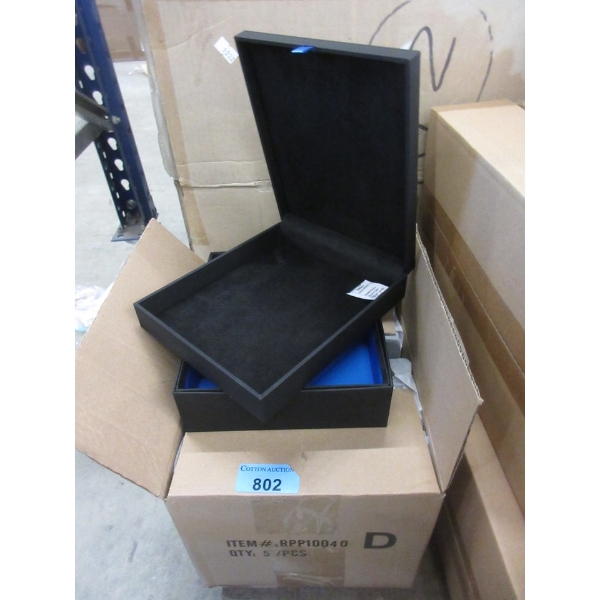 Case of 5 New Black Necklace Boxes 