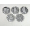 Image 2 : 5 x Silver Clad NUDE Girl Art Round 