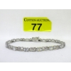 Image 1 : 6.84 CTW White Topaz & Diamond Tennis Bracelet 