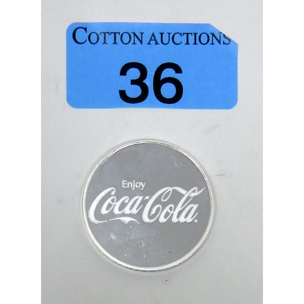1 Oz .999 Silver Coca Cola High Relief Round 