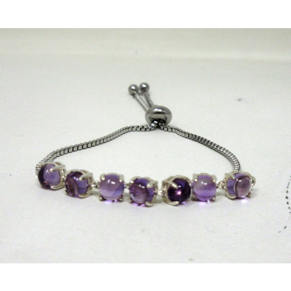 Multi-Amethyst Bolo Bracelet 