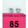 Image 1 : New Heart Cut Blue Topaz Sterling Silver Earrings 