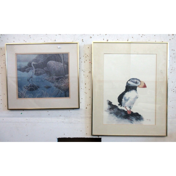 Marion Muir "Puffin" Print & Neil Blackswell "Heron" Print