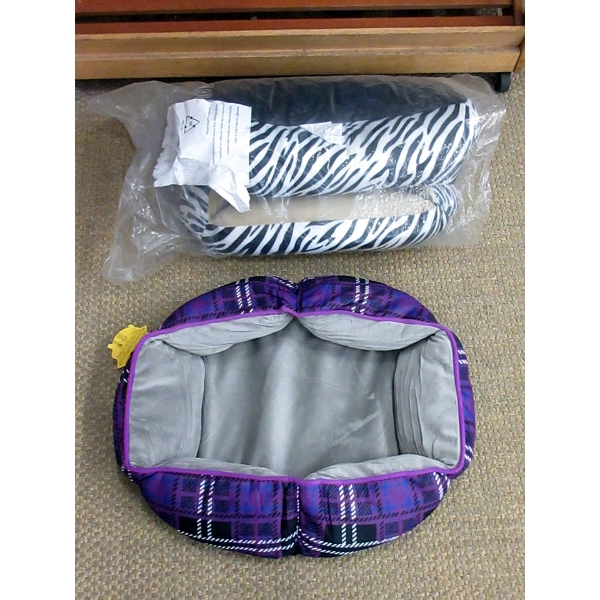 2 New Plush Pet Beds - 1 Small & 1 Medium