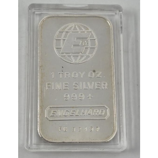 1 Oz .999+ Silver Big E Engelhard Bar 