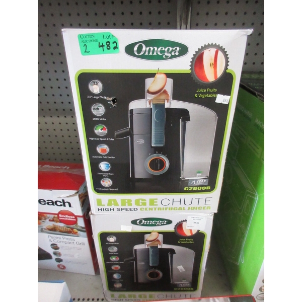 2 Omega Large Chute Centrifugal Juicers