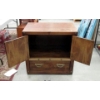 Image 2 : 2 Door Wood Grain Storage Chest with Drawer - Preowned 