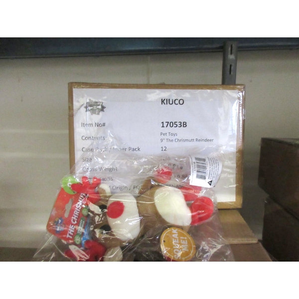 Cases of 12 New "Christmutt Reindeer" Squeak Toys for Dog