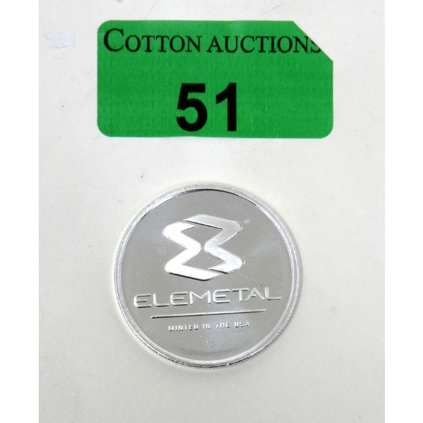 1 Oz .999 Silver Elemetal Round 