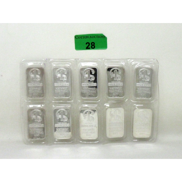 Uncut Sheet 10 x 1 Oz .999 Silver NWTM Bars