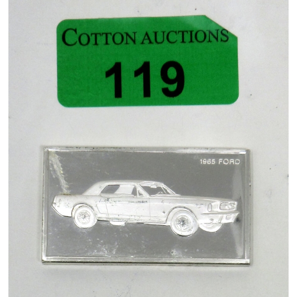 1000 Grain .925 Silver Franklin Mint Car Bar
